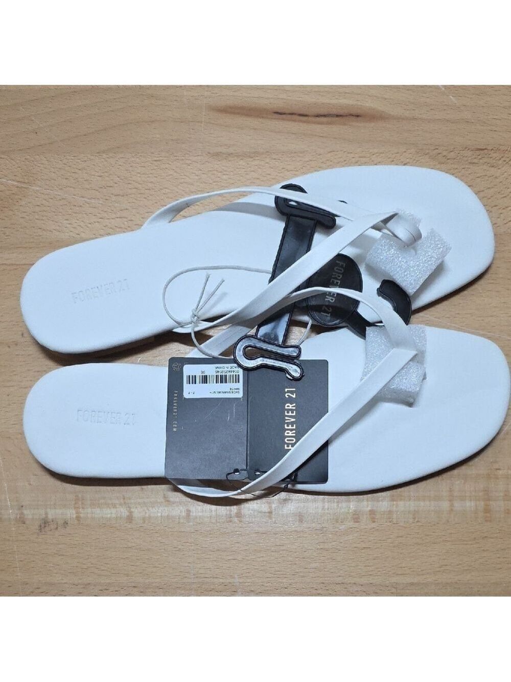 Forever 21 White Slip-On Sandals